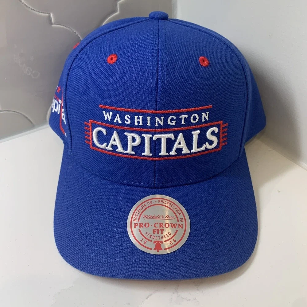 Mitchell & Ness Washington Capitals NHL Adjustable Blue Snapback Cap Hat OSFM